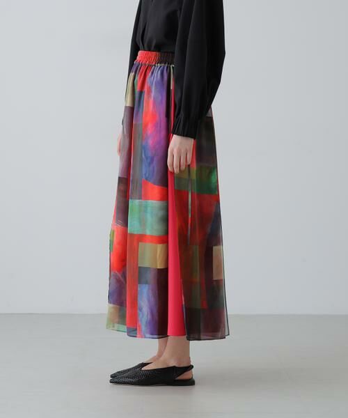 ADORE / アドーア スカート | アブストラクトブロッキングプリントスカート | 詳細4