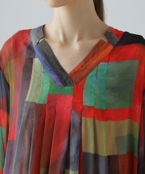 ADORE / アドーア ワンピース | アブストラクトブロッキングプリントワンピース | 詳細5