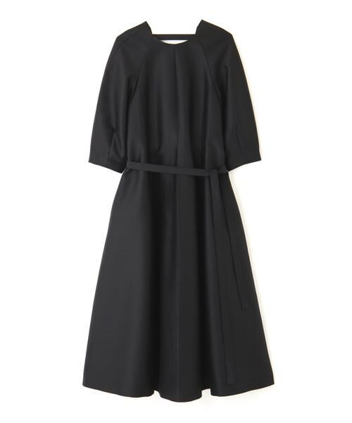 ADORE / アドーア ワンピース | <BLACK LABEL>ウールシルクダブルクロスワンピース（ブラック）