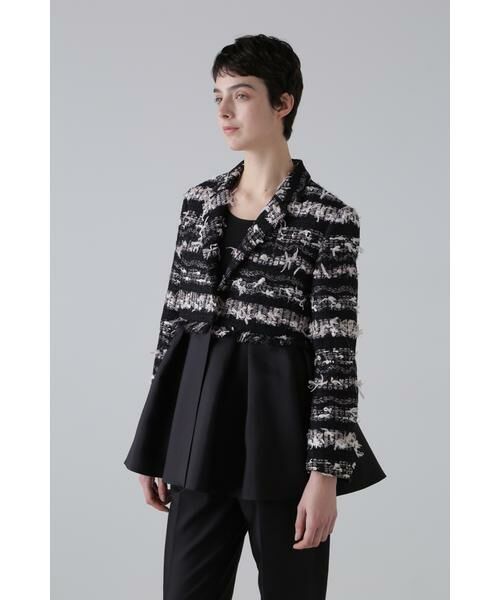 ADORE / アドーア テーラードジャケット | ＜BLACK LABEL＞ヘイジーサクラツィードジャケット（ブラック）