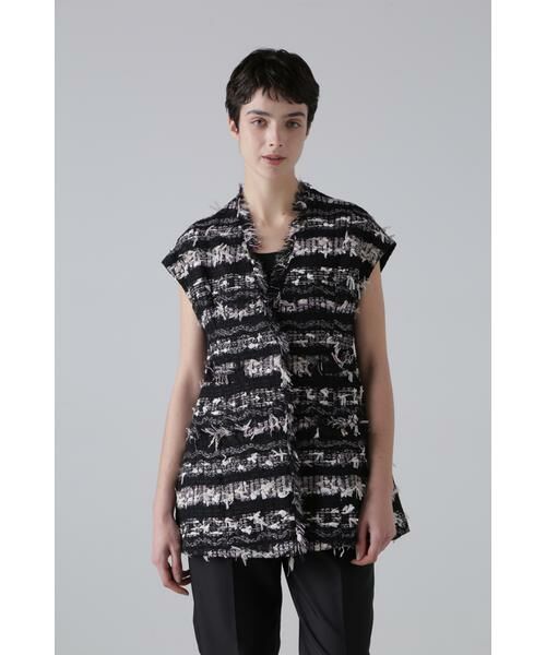 ADORE / アドーア テーラードジャケット | ＜BLACK LABEL＞ヘイジーサクラツィードジレ（ブラック）