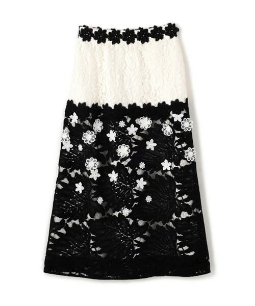 ADORE / アドーア スカート | ＜BLACK LABEL＞バイカラーレーススカート（ブラック）
