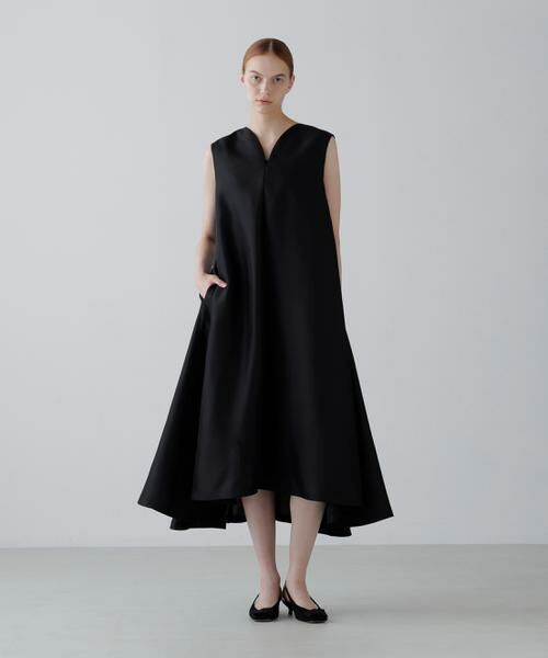 ADORE / アドーア ワンピース | ＜BLACK LABEL＞シルクダブルクロスノースリーブワンピース | 詳細1