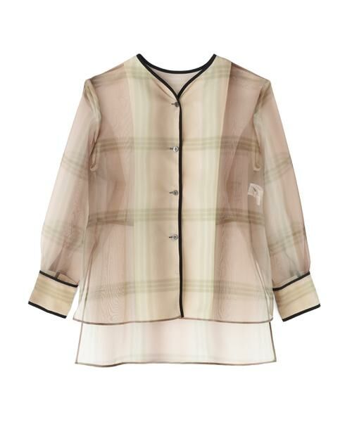 ADORE / アドーア シャツ・ブラウス | ◆オンブレチェックプリントブラウス（ブラウン）