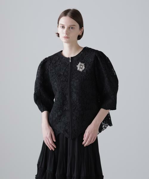 ADORE / アドーア シャツ・ブラウス | ＜BLACK LABEL＞ボタニカルコードレースブラウス（ブラック）