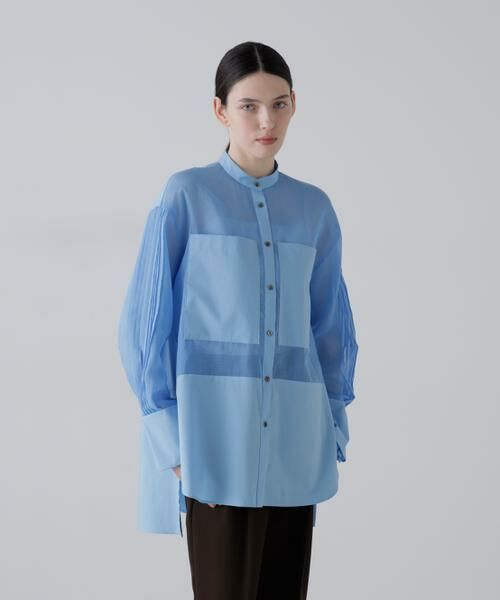 ADORE / アドーア シャツ・ブラウス | ソフトオーガンジーブラウス(ブルー)