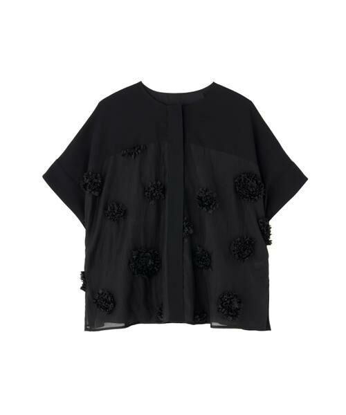 ADORE / アドーア シャツ・ブラウス | ◆ドットフラワーエンブロイダリーブラウス（ブラック）