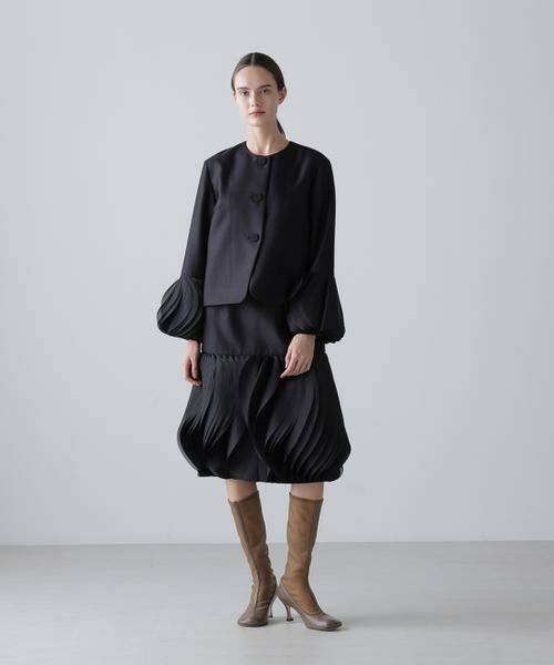 ADORE / アドーア スカート | ＜BLACK LABEL＞シルクウールツイルスカート（ブラック）