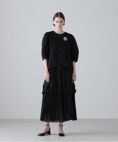 ADORE / アドーア スカート | ＜BLACK LABEL＞ドライタッチシアースカート（ブラック）