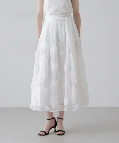 ADORE / アドーア スカート | ドットフラワーエンブロイダリースカート | 詳細4
