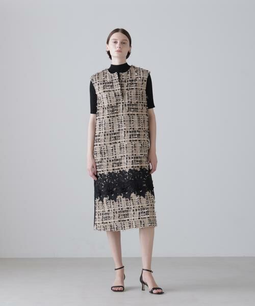 ADORE / アドーア ワンピース | ＜BLACK LABEL＞MALHIAデコラティブツイードワンピース（ベージュ）