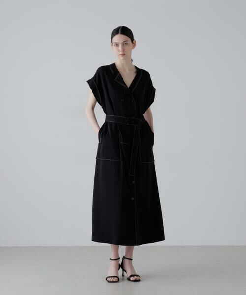 ADORE / アドーア ワンピース | ドライストレッチツイルワンピース（ブラック）