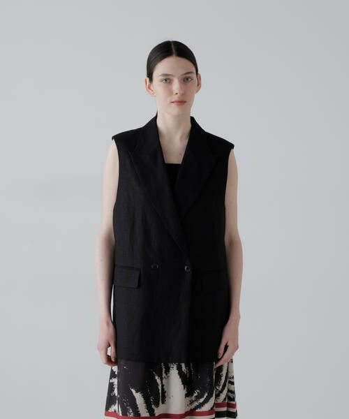 ADORE / アドーア テーラードジャケット | ◆デラヴェライク麻ジレ（ブラック）