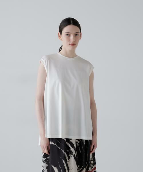 ADORE / アドーア カットソー | ハイゲージコンパクトジャージーノースリーブ（ホワイト）