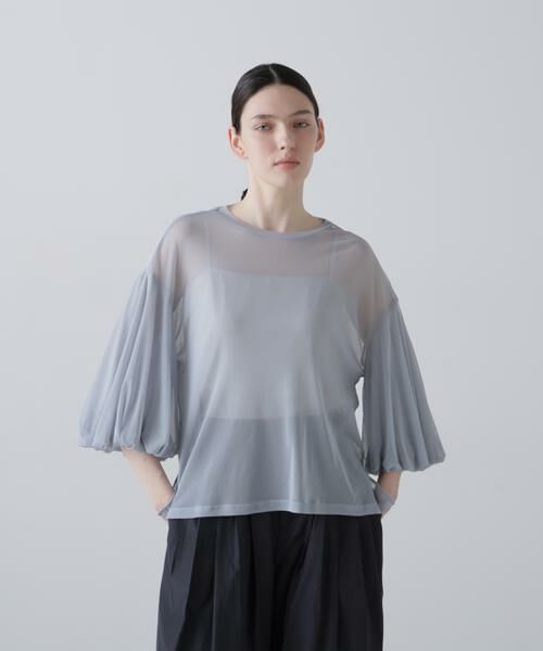 ADORE / アドーア カットソー | チュールジャージートップス（ブルー）