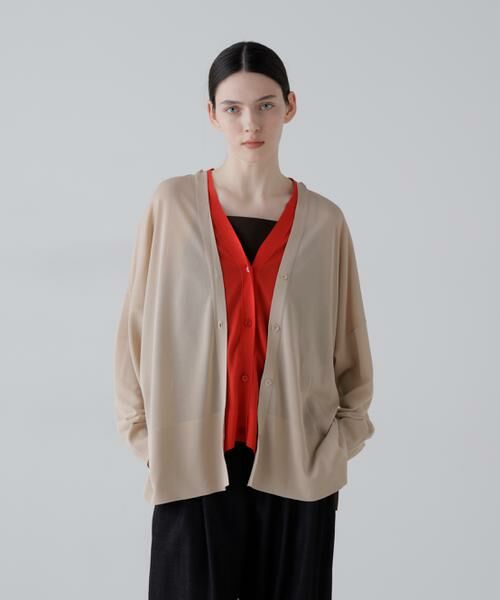 ADORE / アドーア ニット・セーター | レイヤードニット（ベージュ×レッド）