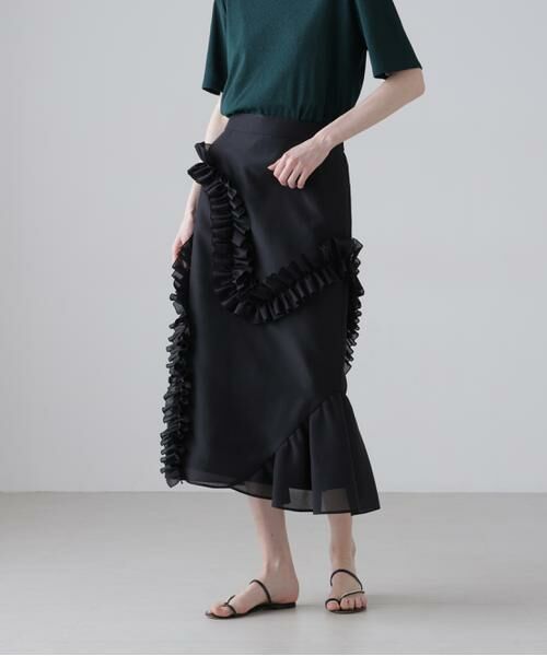 ADORE / アドーア スカート | ドライタッチオーガンスカート（ブラック）