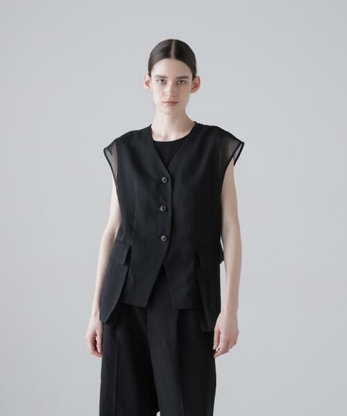 ADORE / アドーア テーラードジャケット | ソフトオーガンジージレ（ブラック）