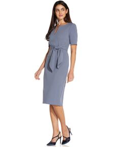 Knit Crepe Tie Sheath Dress