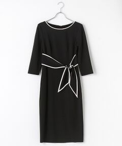 Tipped Crepe Tie Dress