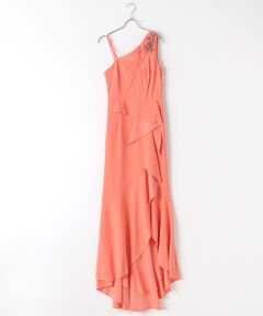 One Shoulder Crepe Gown