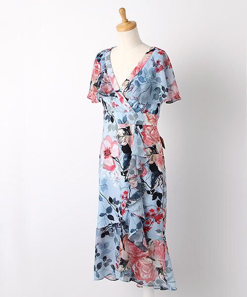 Adrianna Papell / アドリアナ パペル ドレス | Floral Faux Wrap Ruffle Dress | 詳細11
