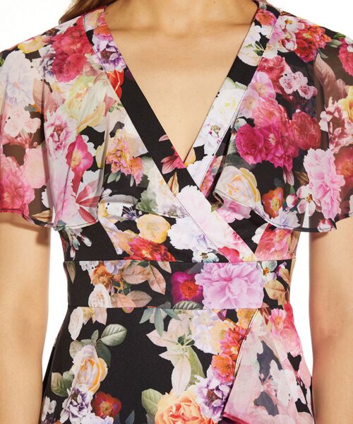 Adrianna Papell / アドリアナ パペル ドレス | Floral Printed Combo Wrap Dress | 詳細10