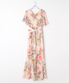 Floral Chiffon Gown Dress