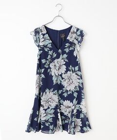 Floral Chiffon Godet Shift