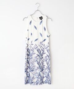 Leaf Embroidered A-line Dress