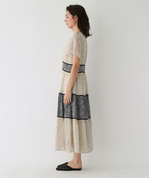 セール 異素材花柄ティアードロングワンピース ミニ丈 ひざ丈ワンピース Ag By Aquagirl エージー バイ アクアガール ファッション通販 タカシマヤファッションスクエア