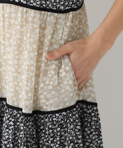 セール 異素材花柄ティアードロングワンピース ミニ丈 ひざ丈ワンピース Ag By Aquagirl エージー バイ アクアガール ファッション通販 タカシマヤファッションスクエア