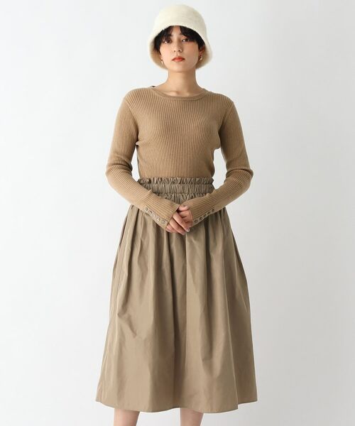 セール 布帛ドッキングニットワンピース Web限定サイズ ロング マキシ丈ワンピース Ag By Aquagirl エージー バイ アクアガール ファッション通販 タカシマヤファッションスクエア