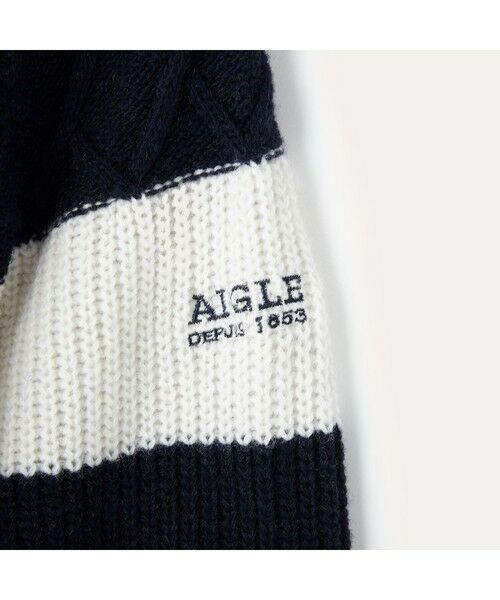 AIGLE / エーグル ニット・セーター | ミックスストライプ プルオーバー セーター | 詳細4