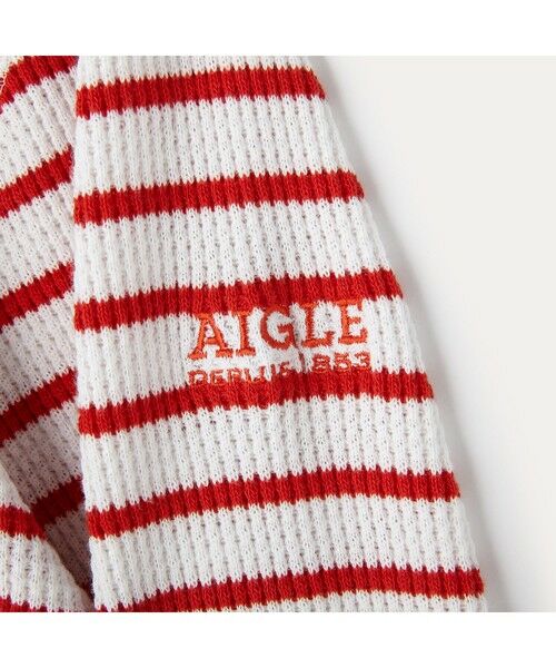 AIGLE / エーグル カットソー | 吸水速乾 ワッフル ストライプ 長袖Tシャツ | 詳細6