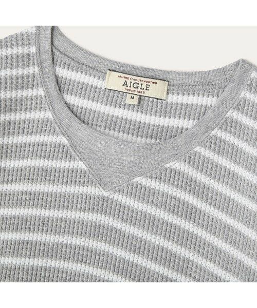AIGLE / エーグル カットソー | 吸水速乾 ワッフル ストライプ 長袖Tシャツ | 詳細19