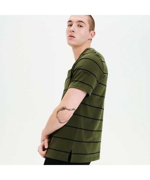 AIGLE / エーグル Tシャツ | リネンコット ストライプンポケット 半袖Tシャツ | 詳細5