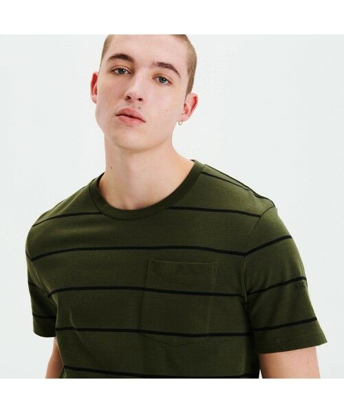 AIGLE / エーグル Tシャツ | リネンコット ストライプンポケット 半袖Tシャツ | 詳細7