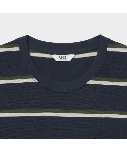 AIGLE / エーグル Tシャツ | MIJ マルチボーダー ポケット 半袖Tシャツ | 詳細18