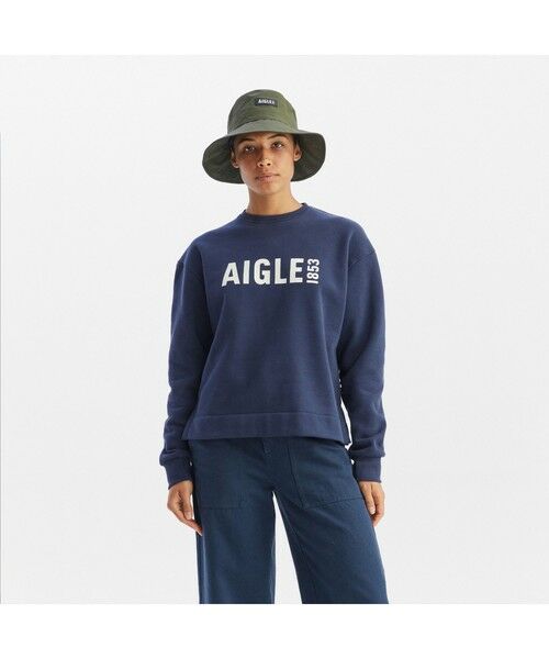 AIGLE / エーグル スウェット | ロゴクルーネックスウェットシャツ | 詳細1