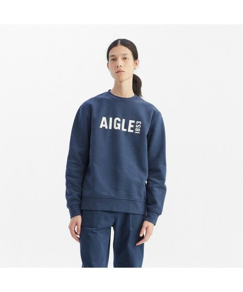 AIGLE / エーグル スウェット | ロゴプリントクルーネックスウェットシャツ | 詳細7