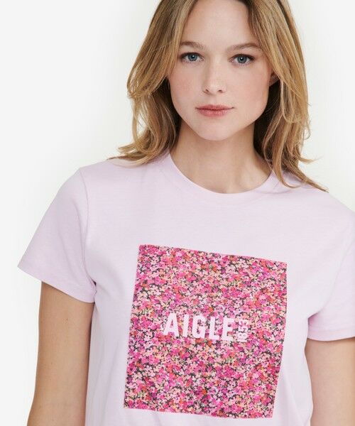 AIGLE / エーグル Tシャツ | オーガニックコットン リバティプリント クルーネック 半袖Tシャツ | 詳細3