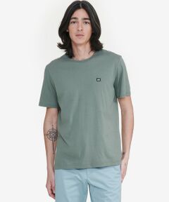 オーガニックコットン ワンポイントロゴ クルーネック半袖Tシャツ