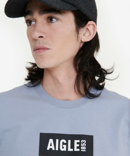 AIGLE / エーグル Tシャツ | UVカット 吸水速乾 ボックスロゴプリント クルーネック 半袖Tシャツ | 詳細1