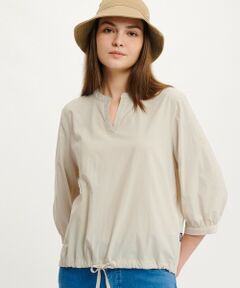 UVカット ボリュームスリーブ プルオーバーシャツ ５分袖丈