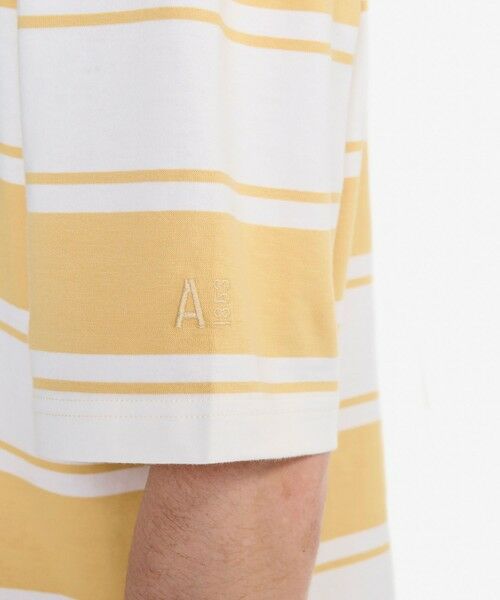 AIGLE / エーグル Tシャツ | オーガニックコットン レトロボーダー ワンポイントロゴ刺繍 オーバーサイズ 半袖カットソー | 詳細6