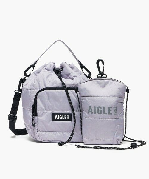 AIGLE / エーグル ショルダーバッグ | 撥水 パディング キルティング 巾着バッグ ショルダーバッグ 2WAY ミニポーチ付き | 詳細13