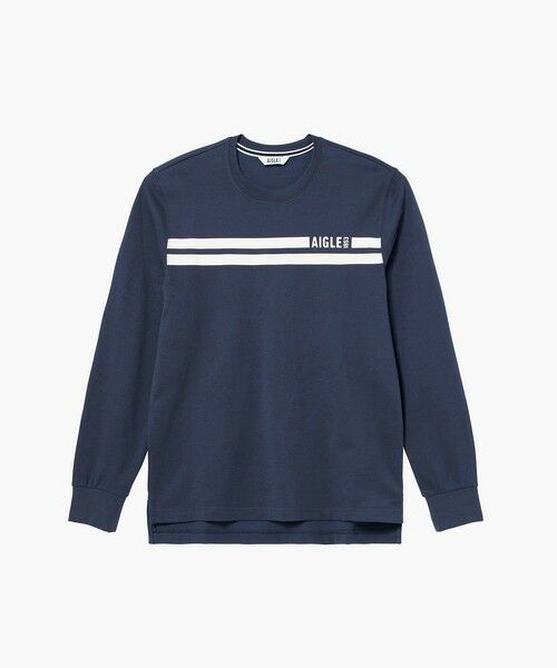 AIGLE / エーグル Tシャツ | 吸水速乾 UVカット オーガニックコットン ダブルフロントラインロゴ 長袖Tシャツ | 詳細1