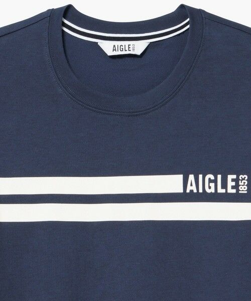 AIGLE / エーグル Tシャツ | 吸水速乾 UVカット オーガニックコットン ダブルフロントラインロゴ 長袖Tシャツ | 詳細7