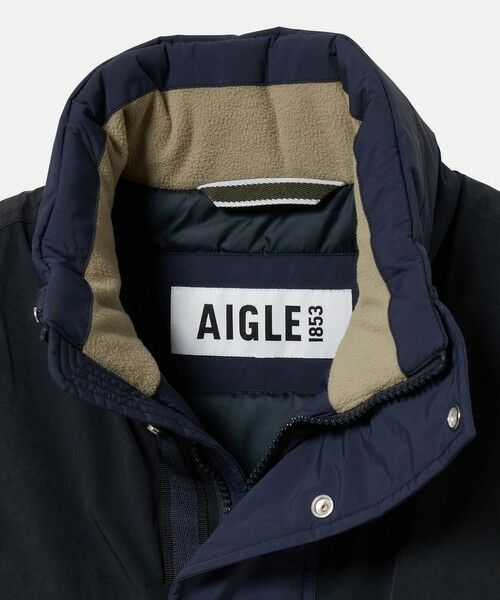 AIGLE / エーグル ダウンジャケット・ベスト | DUPONT SORONA中綿 撥水 インサレーション スタンドカラーナイロン ジップアップ ダウンベスト / フードあり | 詳細12